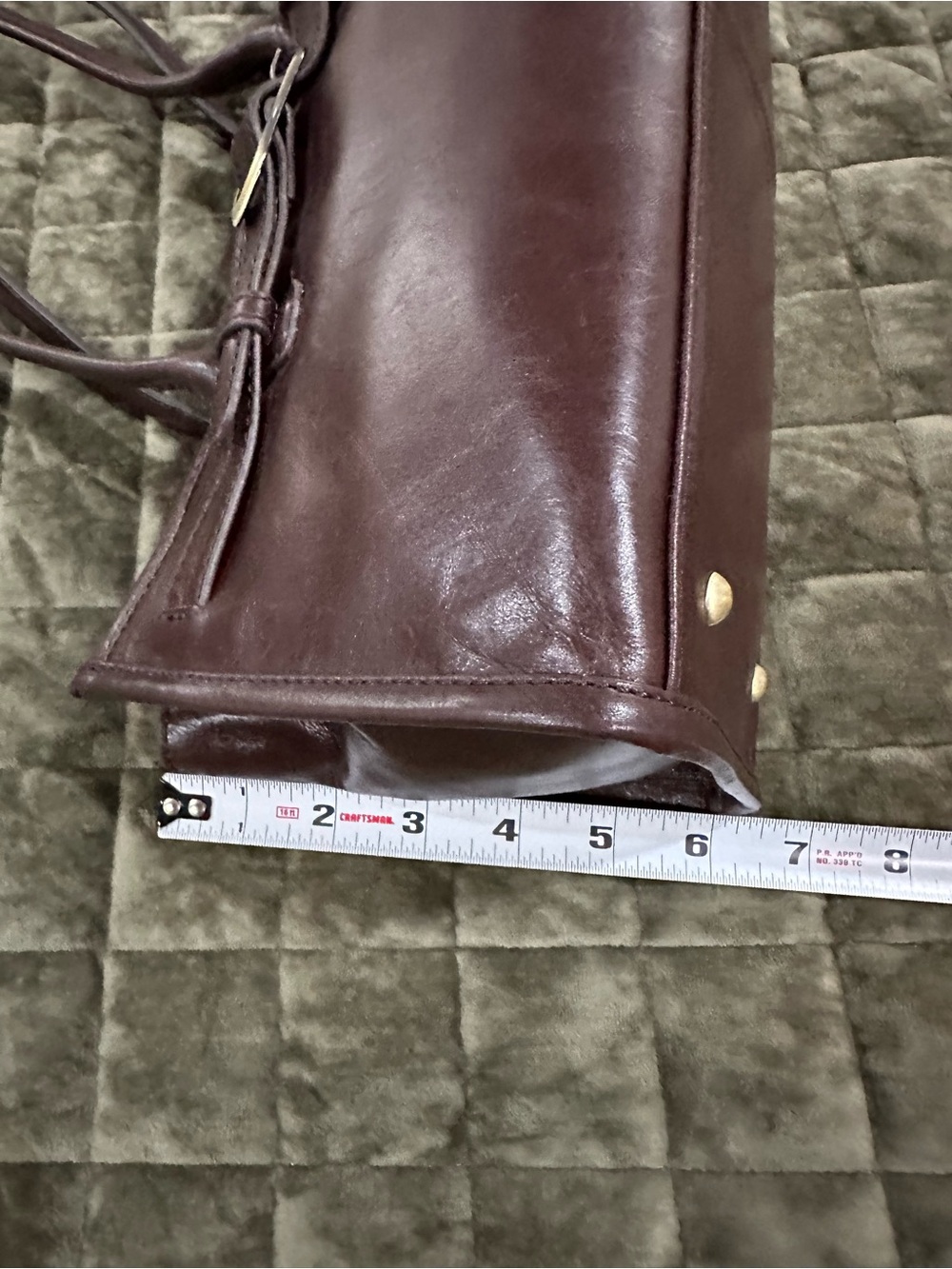 Genuine leather bag. Structured Shoulder Bag. - Picture 9 of 12
